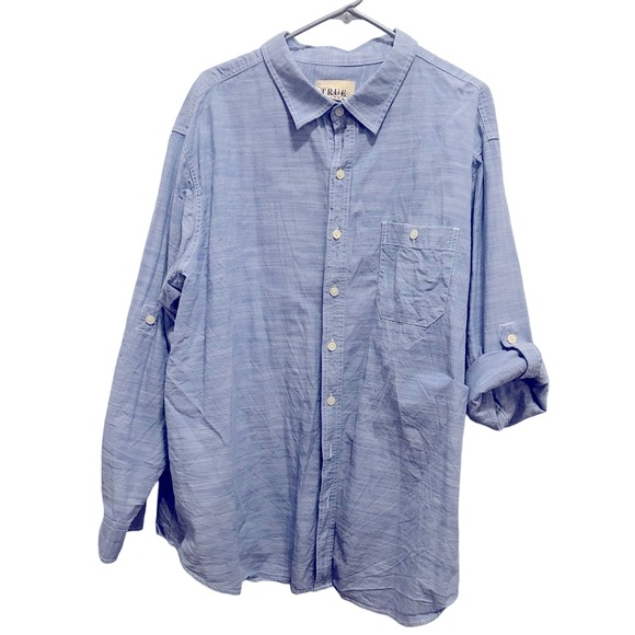 Men’s Big & Tall True Nation Tab Sleeve Button Down Light Blue Size 2XL - Picture 4 of 14